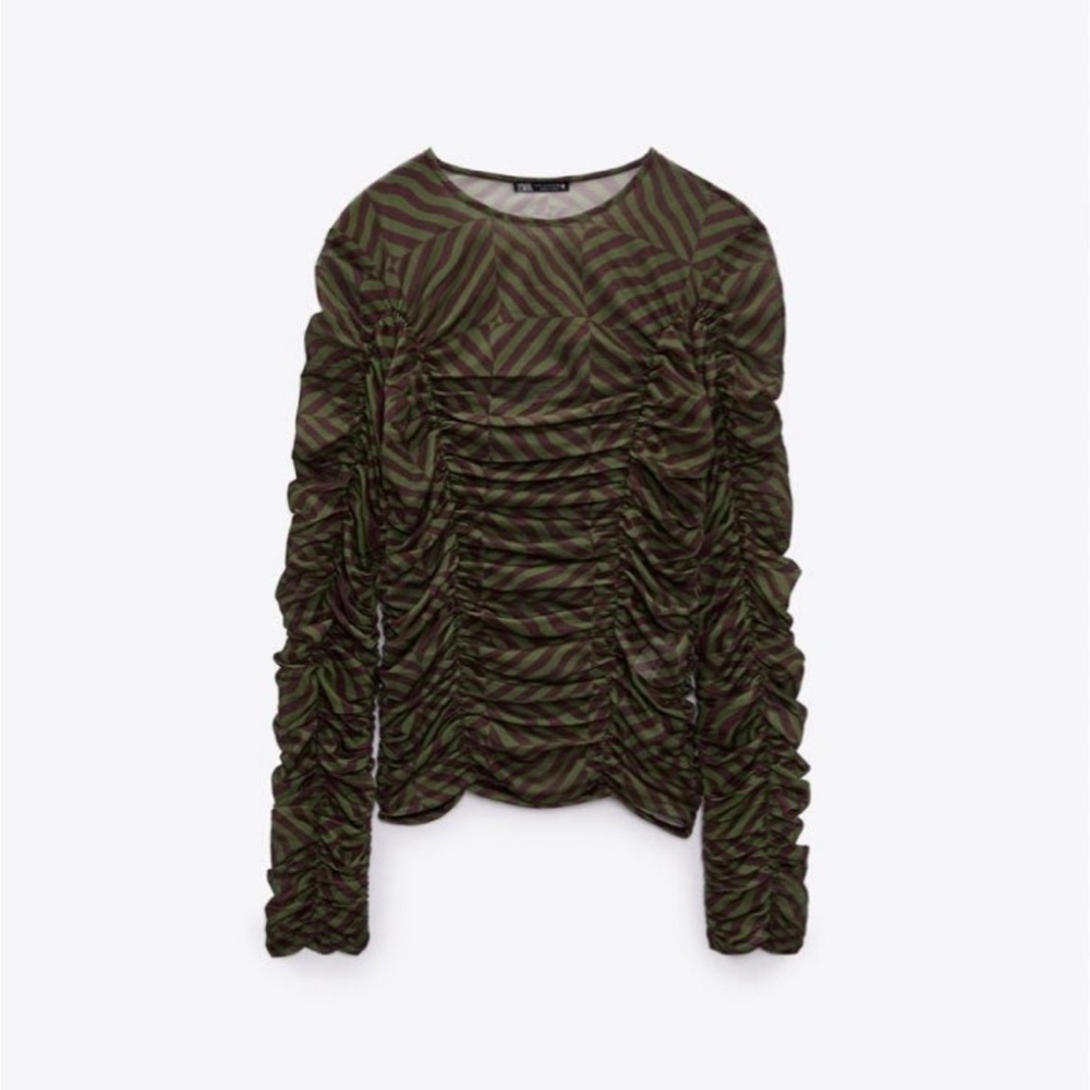 Zara ruched tulle top